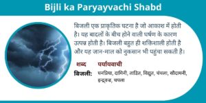 Bijli ka Paryayvachi Shabd